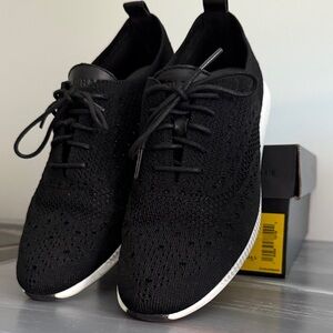 Women’s Cole Haan Zerogrand Black and White Knit Sneakers